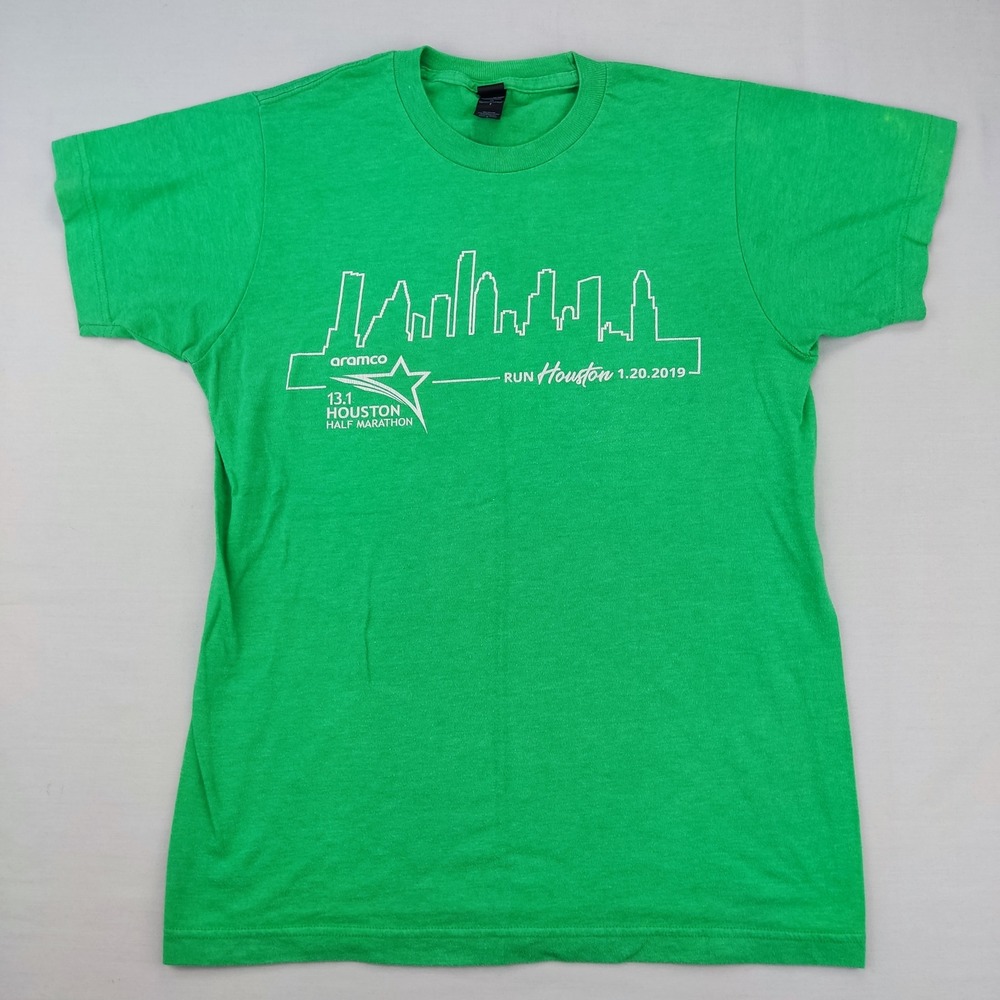 Tultex T-Shirt Unisex S Green Run‎ Houston 2019 Aramco Half Marathon Graphic Tee